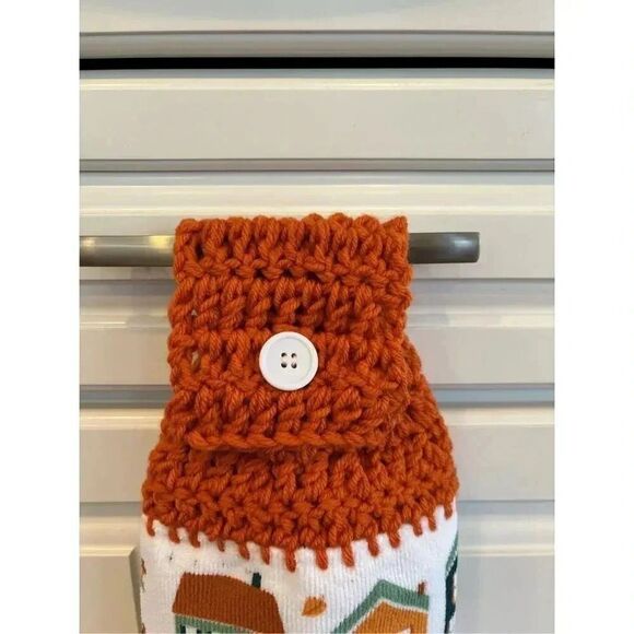 Crochet Top Kitchen Towel- Fall feels (houses) - Picture 2 of 2